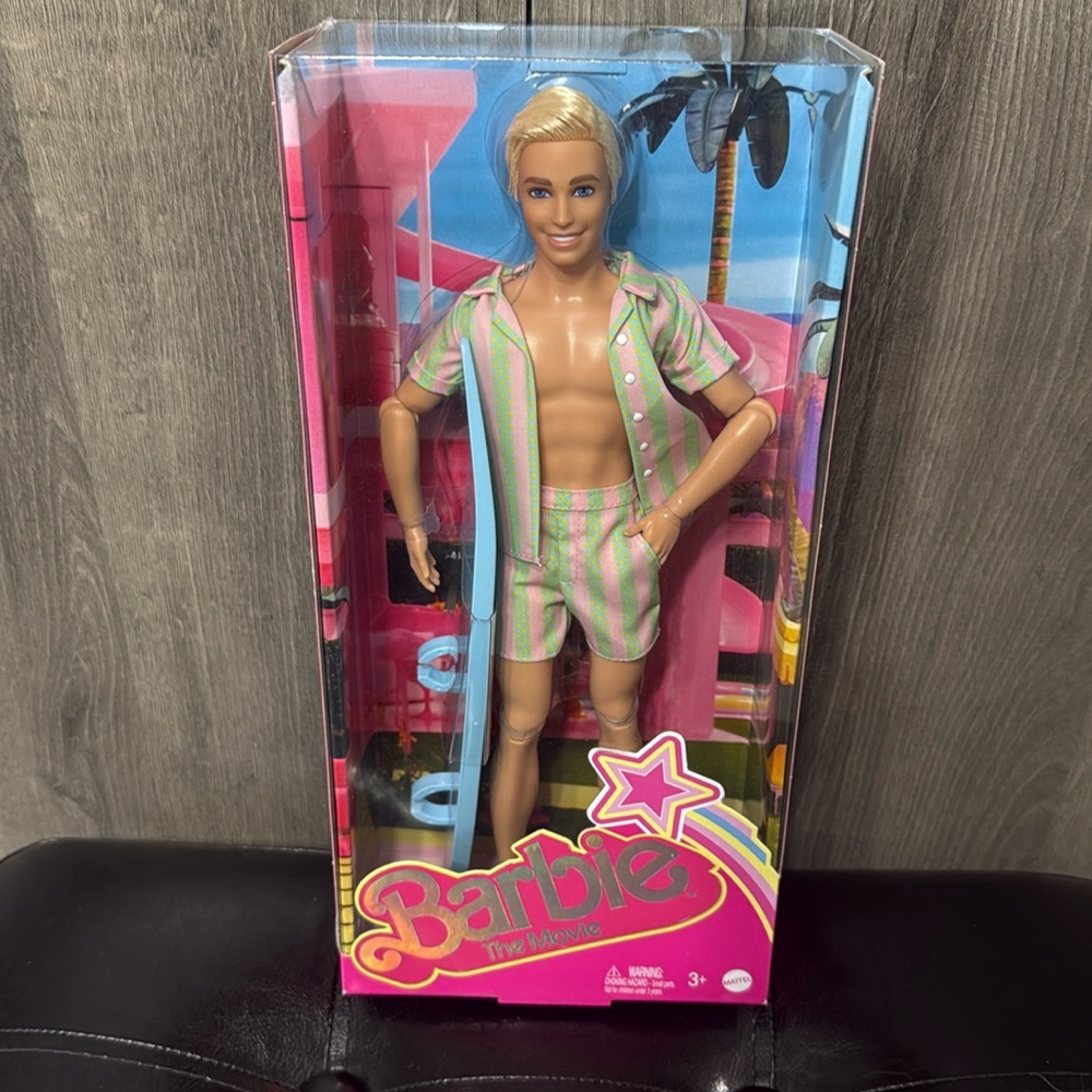 New Ryan Gosling As Ken Barbie The Movie Beach Surfer Doll Collectible In Box